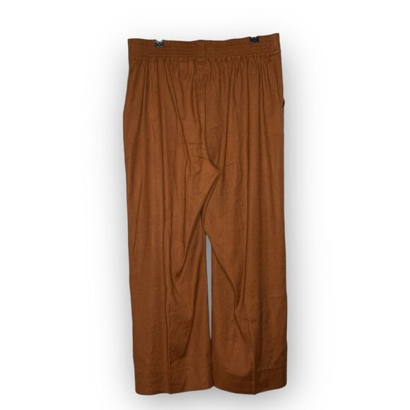Cabi #6478 Cruise Crop Sienna Brown Linen Blend Pants Coastal Beach Women Medium - Picture 3 of 11